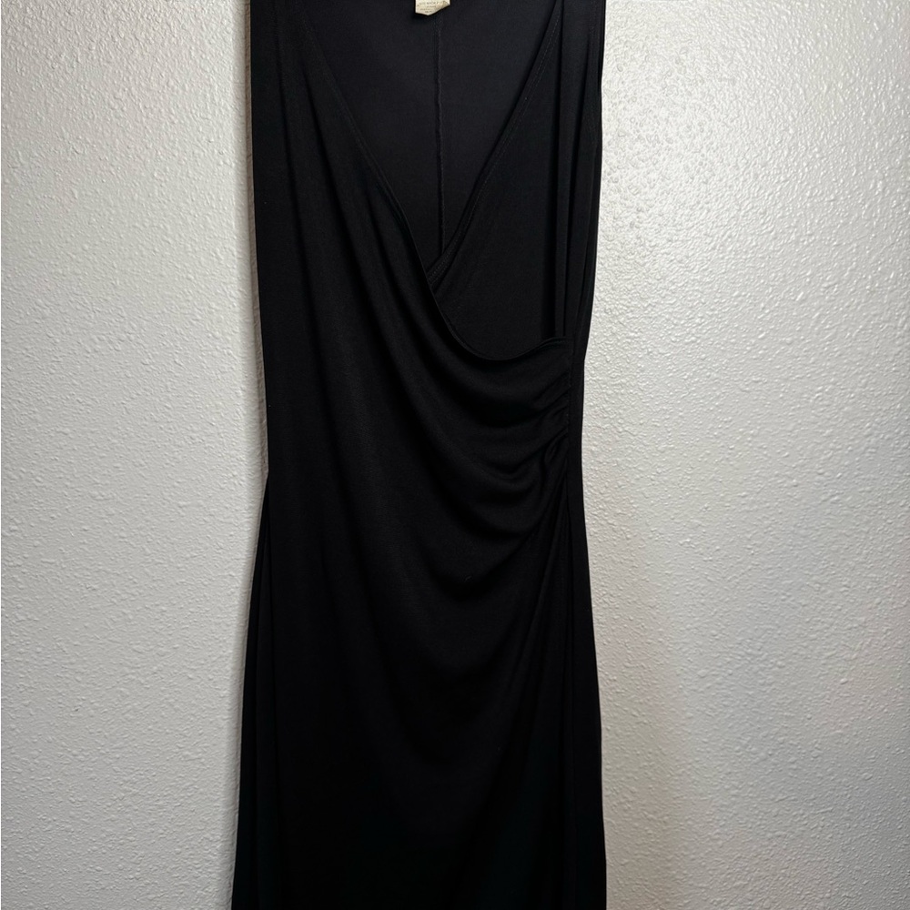 Finesse Black Backless Draped Dress